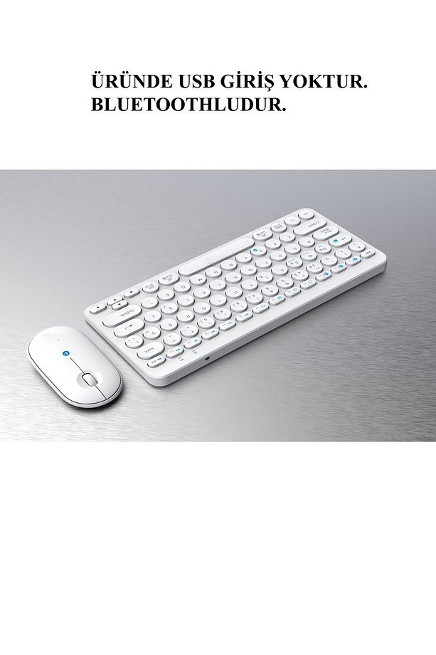 MK-117 Bluetoothlu Kablosuz Klavye Mouse Seti Türkçe Q Klavye Sessiz - 4