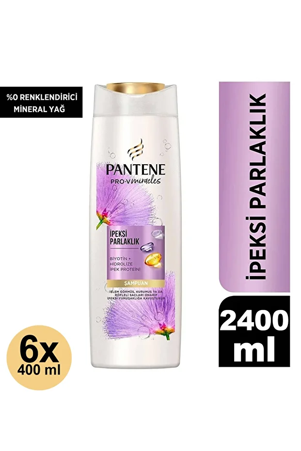 Pro-V Miracles İpeksi Parlaklık Şampuan 2400 ml 400 ml X 6 Adet - 1