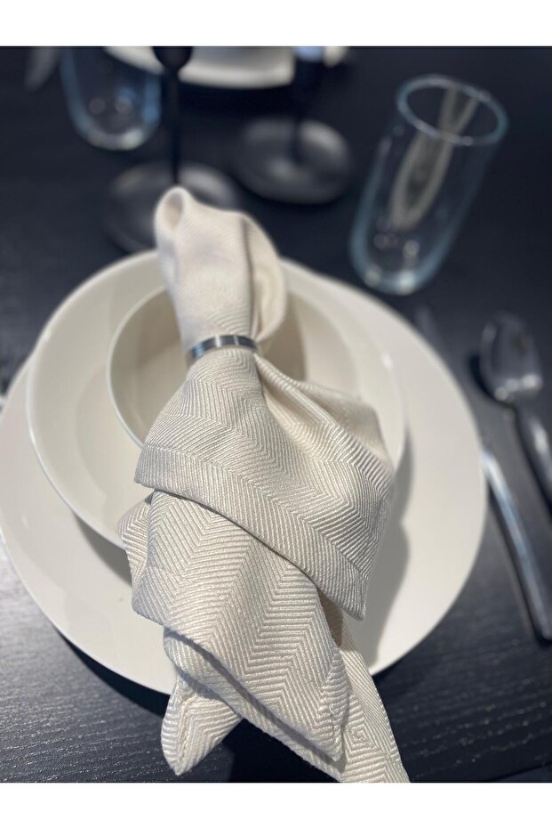 Herringbone Pattern Napkin 4-Pack - 2