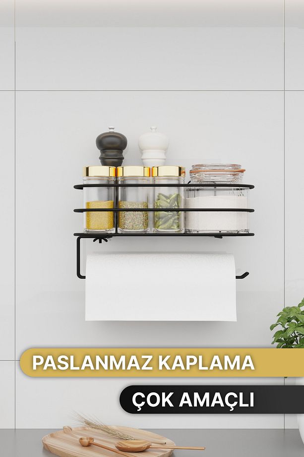 Rulo Havluluk Yapışkanlı Kağıt Havluluk Peçetelik Sofra Mutfak Servis Sunum Hazneli Havlu Organizeri - 3