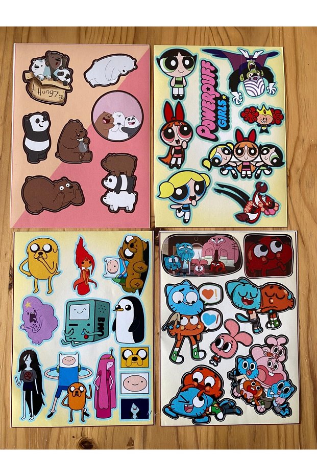 Gumball Adventure Time Bears Powerpuff Girls Sticker Sticker Set of 4
