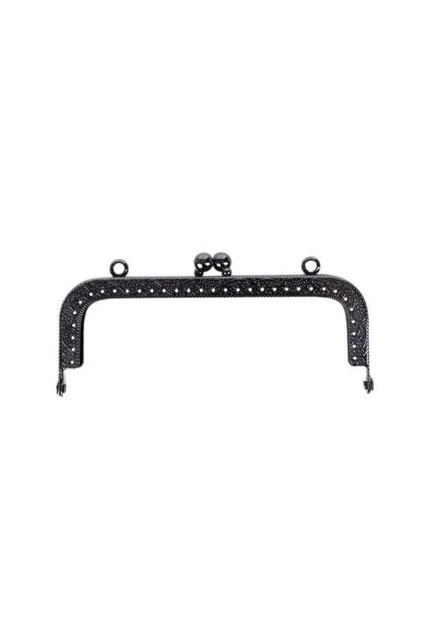 Vintage Metal Bag Handle Perforated 12.5CM Anthracite