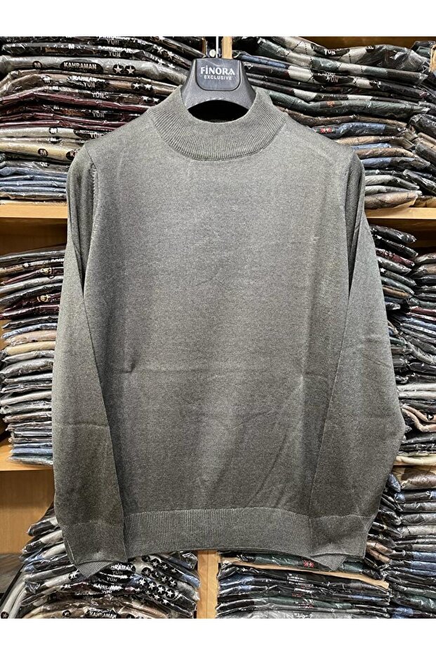 Dad Men's Turtleneck Sweater Solid Color Patternless
