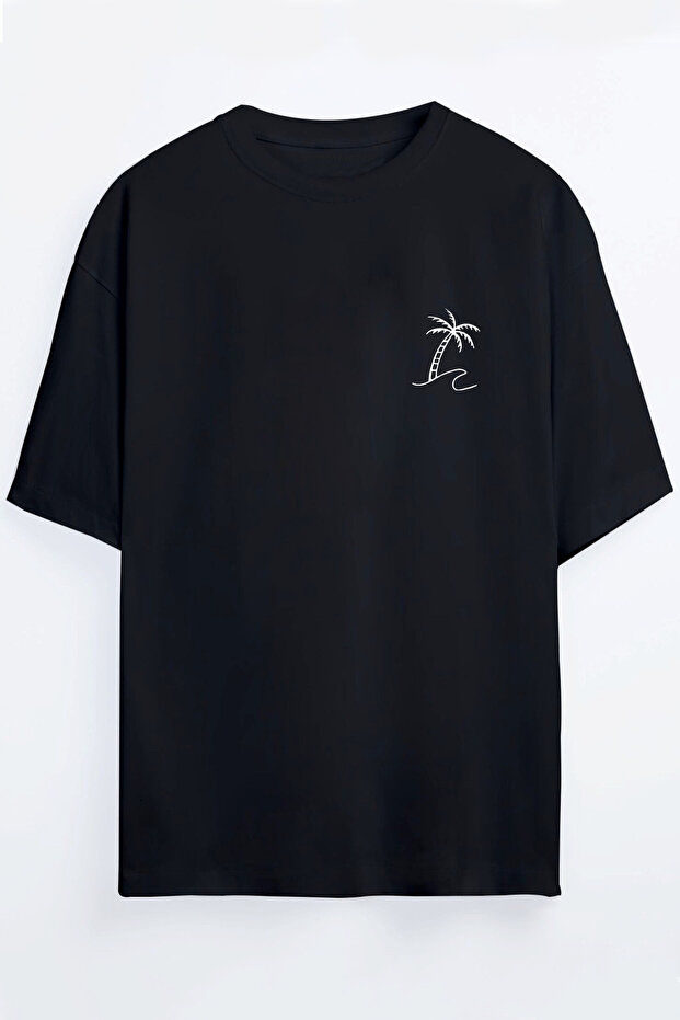 Palm Tree Printed Unisex Oversize T-shirt