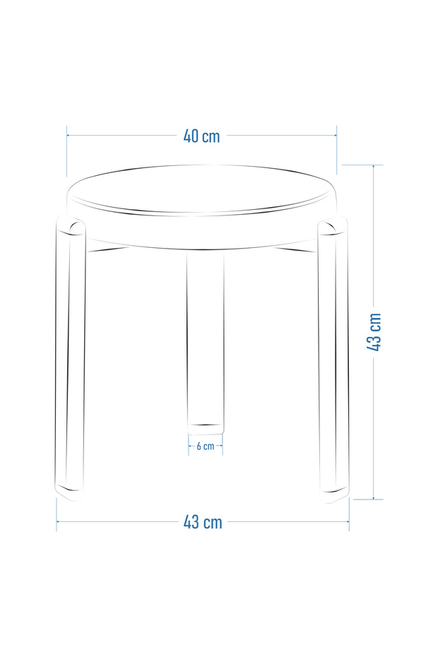 Teras Siyah Metal Ayak İstiflenebilir Mutfak-Balkon Taburesi (4 Adet) - 4