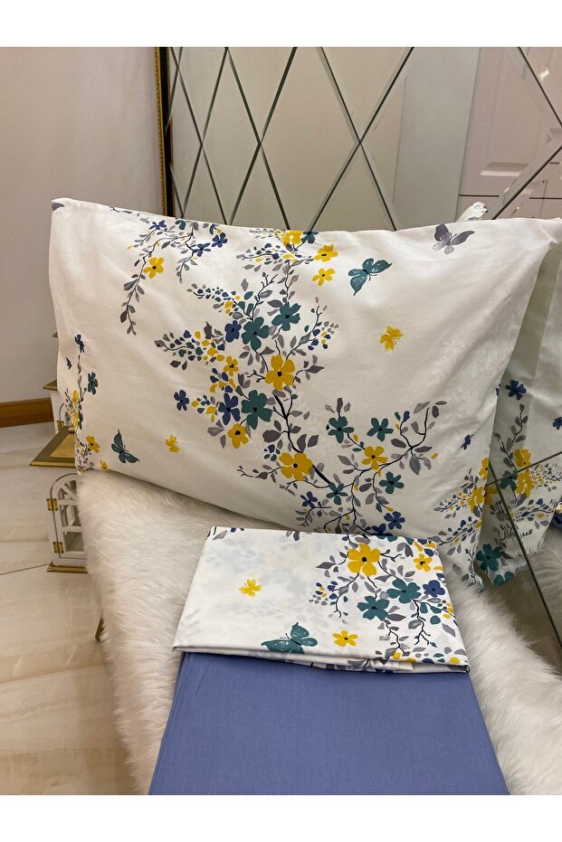 Ranforce Double Bed Sheet Pillow Set 100% Cotton