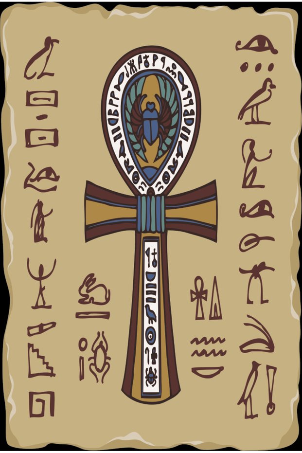 Ancient Egyptian Mythological Icons Retro Wood Poster