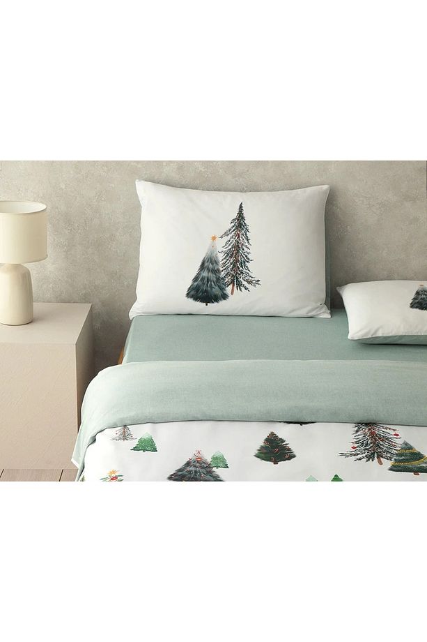 Pine Serenity Dijital Baskılı Soft Cotton Tek Kişilik Nevresim Takımı Yeşil - 2