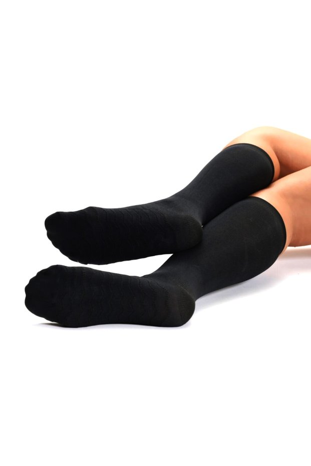Pack of 5 Black Color Massage Socks Below the Knee