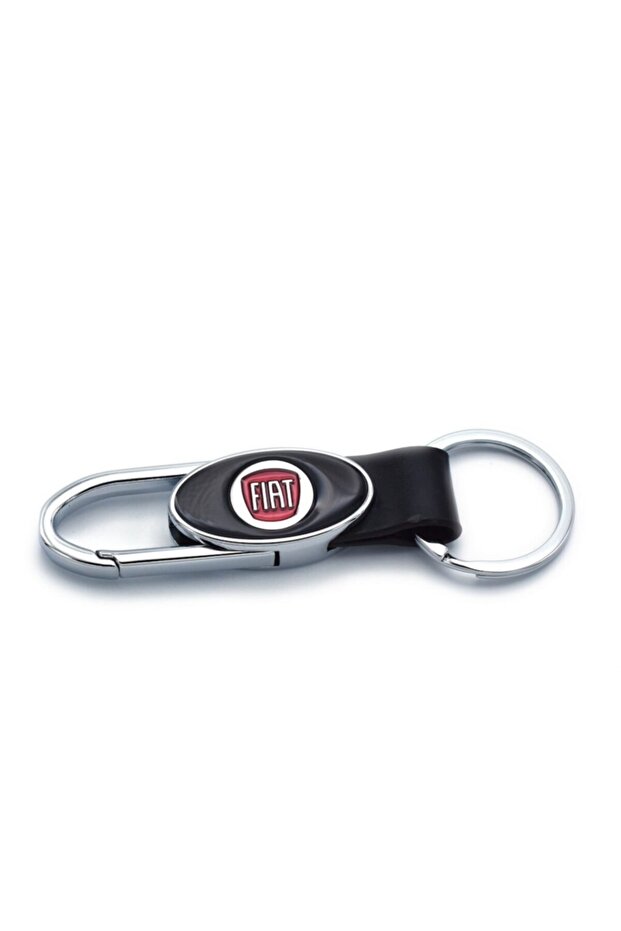 Fiat Metal Leather Hook Keychain Stylish Quality Accessory Bag Car New