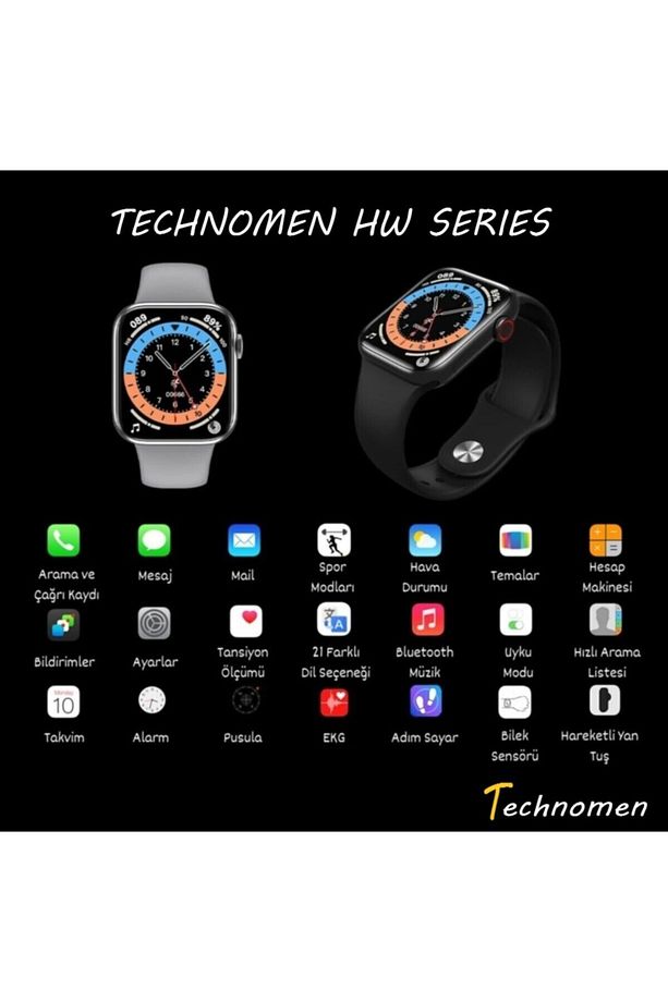 Hw16 Series Akıllı Saat Suya Dayanıklı Nabız & Tansiyon Ölçer Çok Fonksiyonlu Ios Ve Android Uyumlu - 2