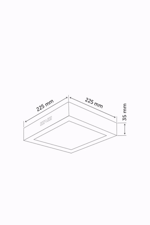 Led Tavan Wc Kiler Ofis Lambası 18 W Kare Armatür Sıva Üstü 2700 K Sarı Işık 220 V (TAK ÇALIŞTIR) - 3