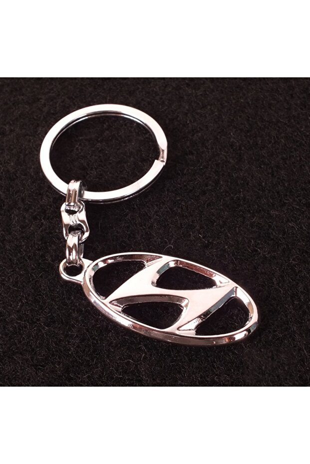 سلسلة مفاتيح سيارات معدنية ثلاثية الأبعاد من Hyundai Centennial - سلسلة مفاتيح سيارات مطلية بالكروم