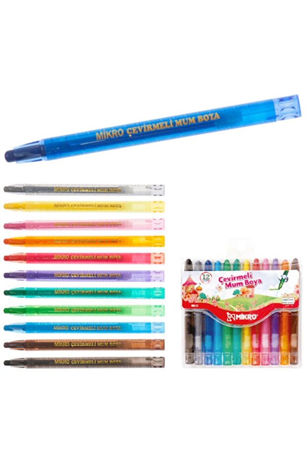 Çevirmeli Mum Boya 12 Renk - 1