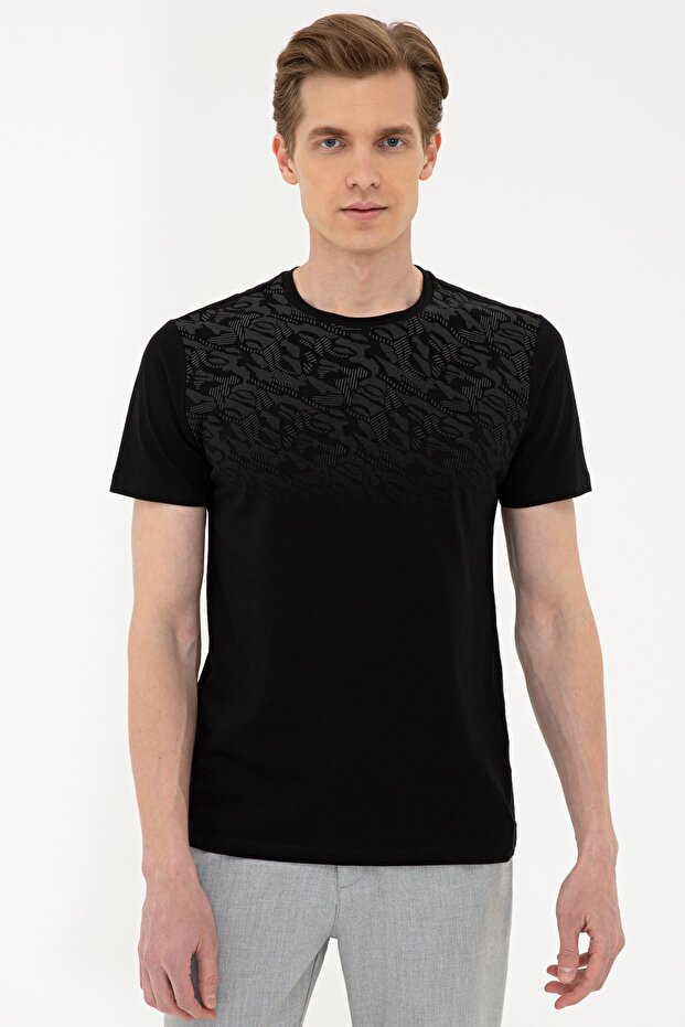 Black Slim Fit Crew Neck T-Shirt