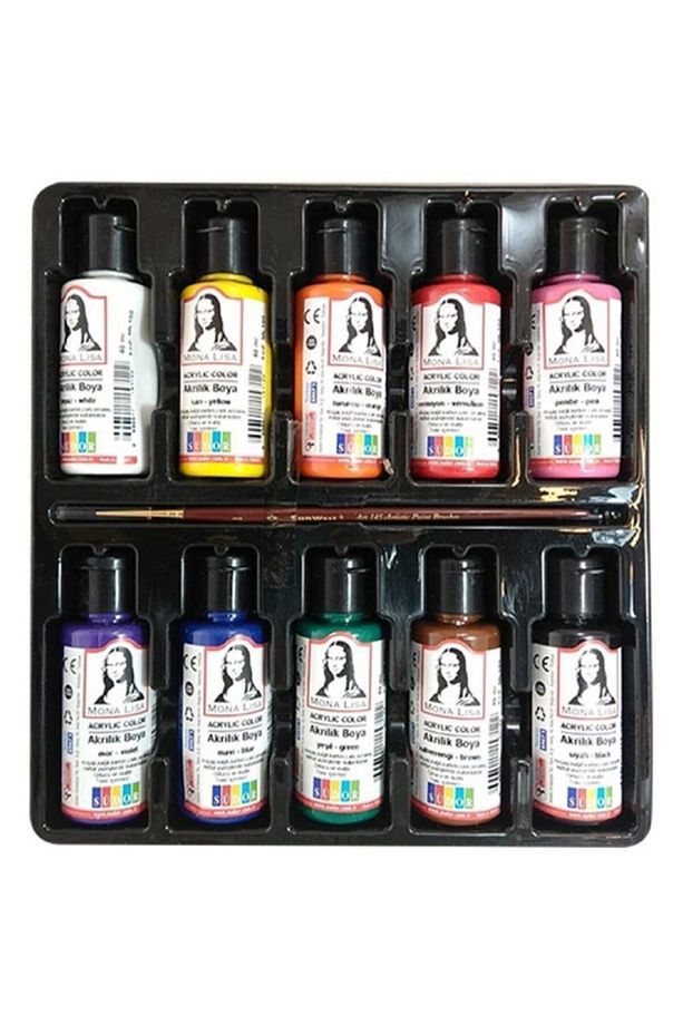 Mona Lisa Akrilik Boya Seti 10 X 40ml + Fırça - 1