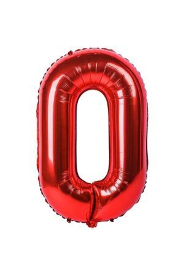 بالون فويل رقم 0 أحمر 100 سم