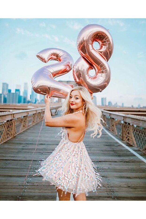 28 Years Old Rosegold Foil Balloon