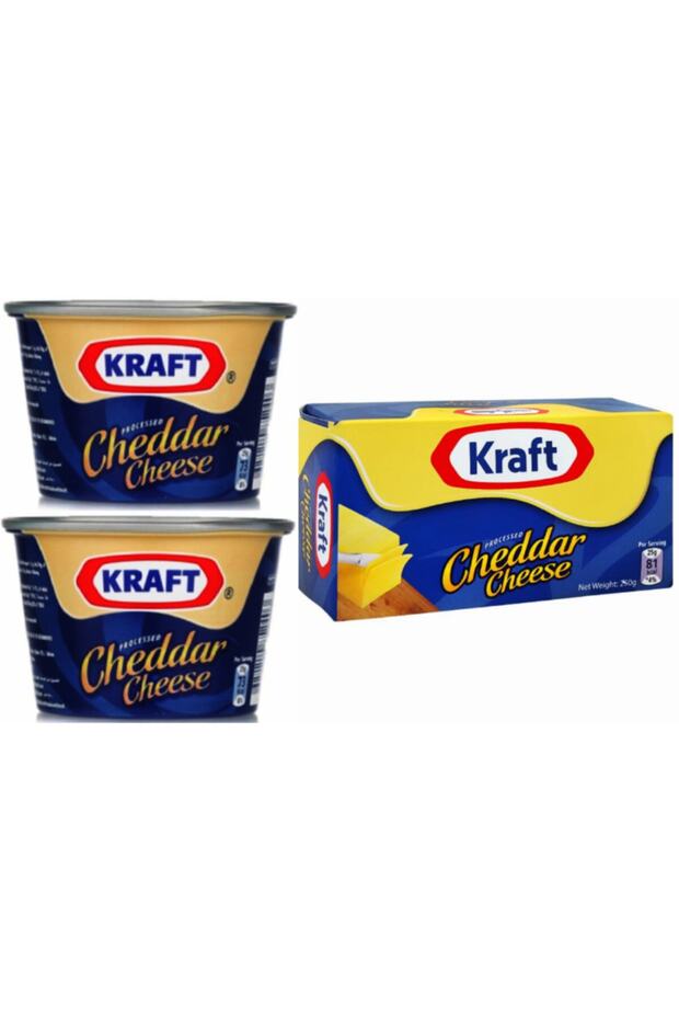 Processed Cheddar Cheese, Block 250g & 190g ×2 Pcs - 1