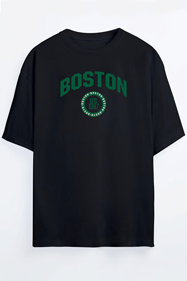 Boston Printed Unisex Oversize T-shirt