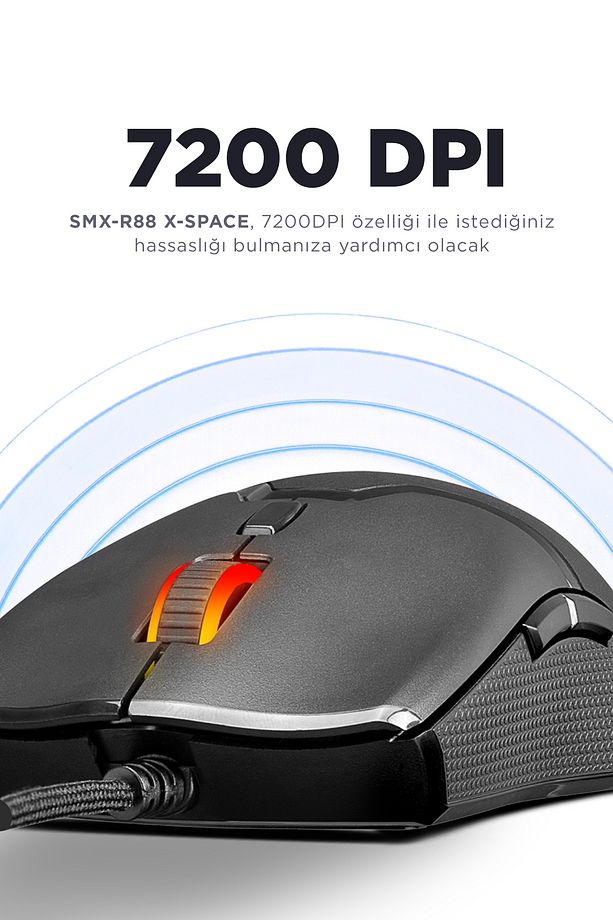 Smx-r88 X-space 7200dpi Rgb Ledli Makrolu Gaming Oyuncu Mouse - 3