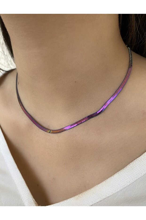 Italian Chain Hematite Color Necklace