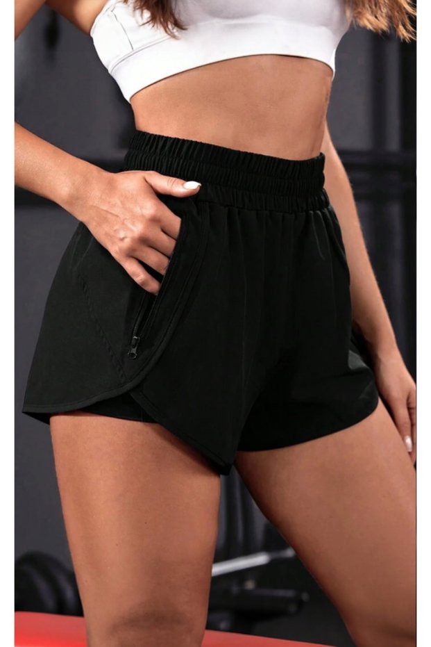 Ghassy Co. Women's High Waist Pocket Running Fitness Workout Boxer Tights Shorts