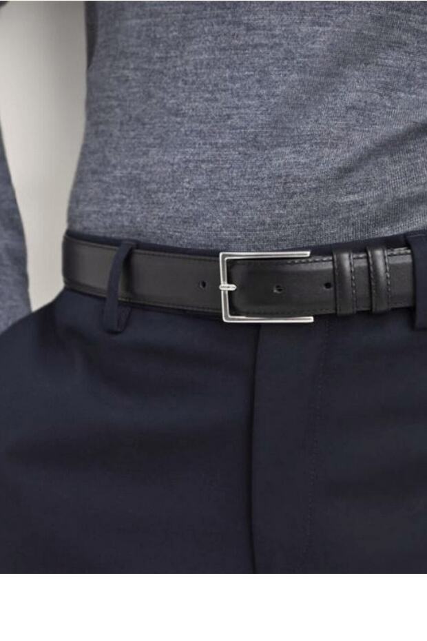 Classic Black Men's Belt Fabric Trouser Belt 3.50 Cm