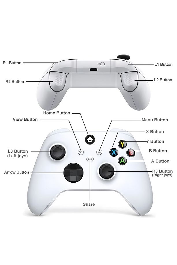 Xbox Wireless Controller Beyaz 9.Nesil Gamepad For Xbox One/One S/One X/Xbox Series S- PC/Laptop - 2