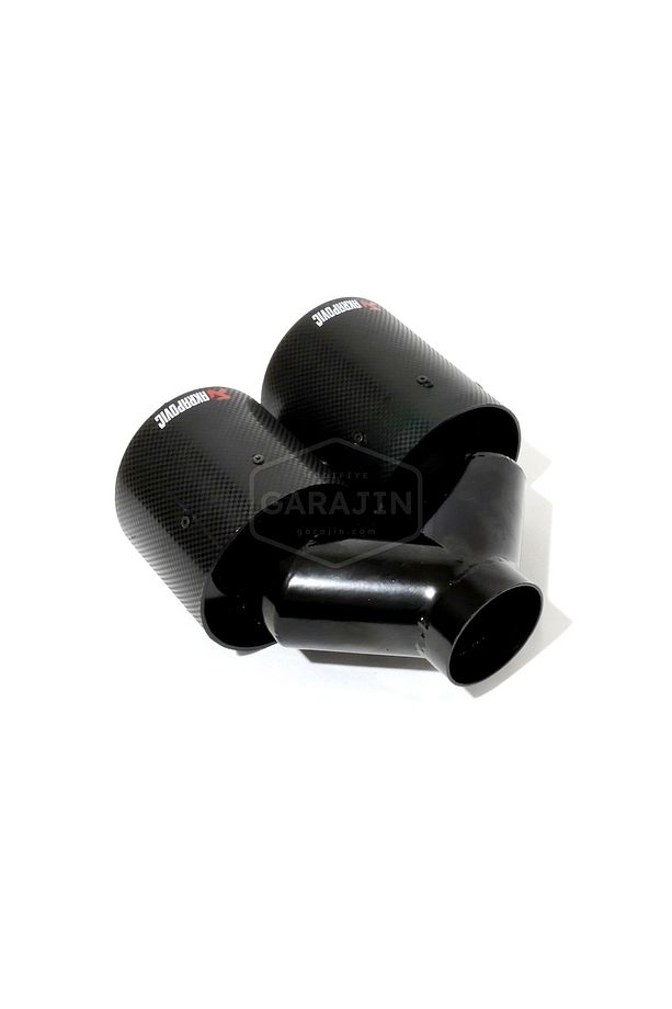 Çift Çıkış 2'li Egzoz Ucu Seti Sağ Sol Akrapoviç Karbon Siyah (100mm) - 3
