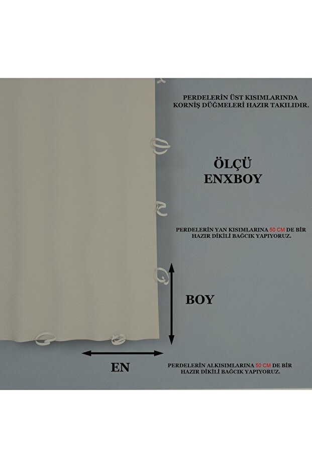 Balkon Perdesi 1.sınıf Kalın Kumaş Gri-krem - 3