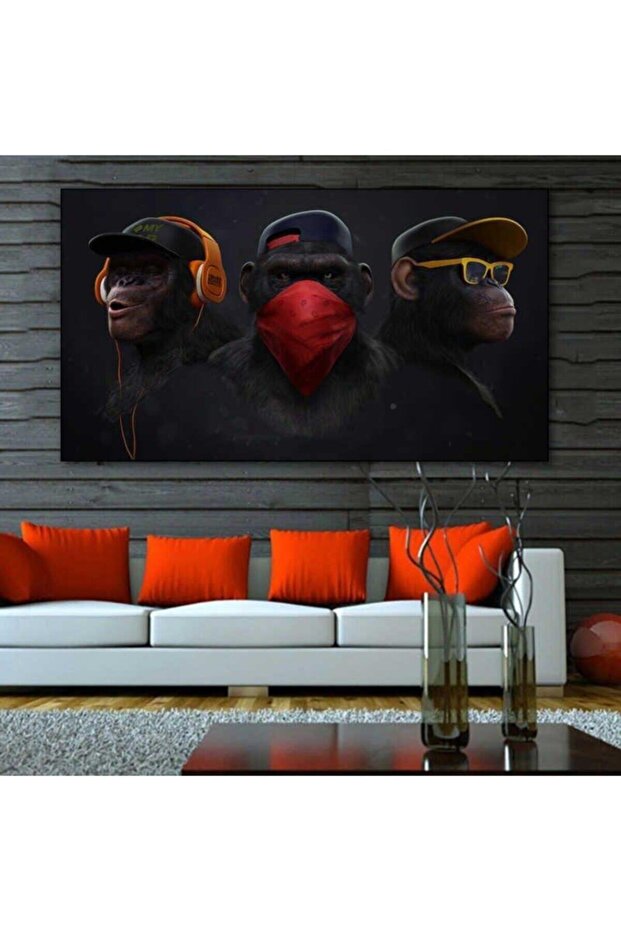 Üç Maymun Kanvas Tablo - 1