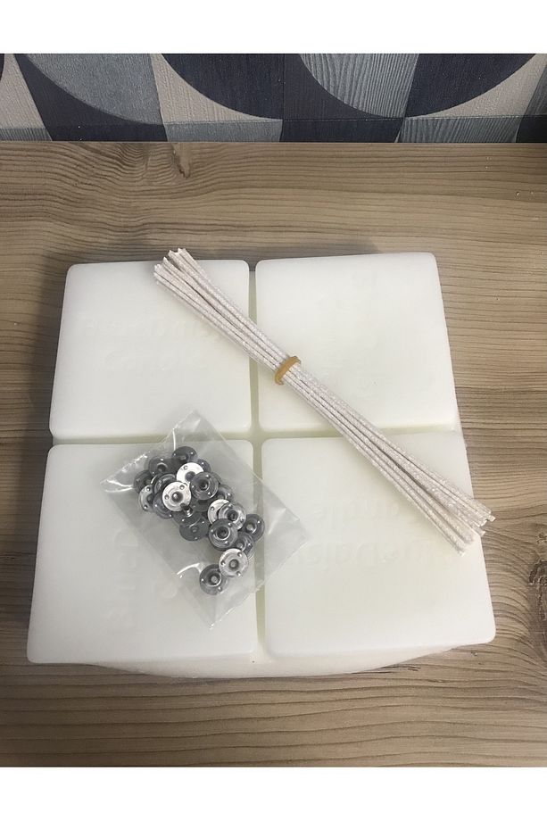 Avantaj Paket Parafin 1kg- 25 adet 20 cm sert mumlanmış fitil- Çıt Çıt 50 Adet-hobiseti - 1