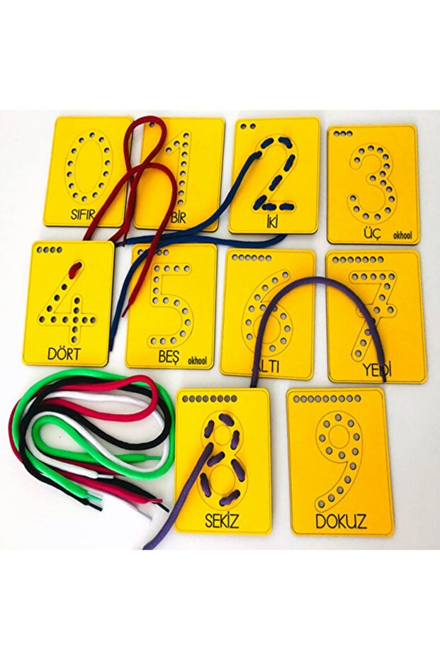 مجموعة مهارات ربط الحبال بأرقام مونتيسوري - 1