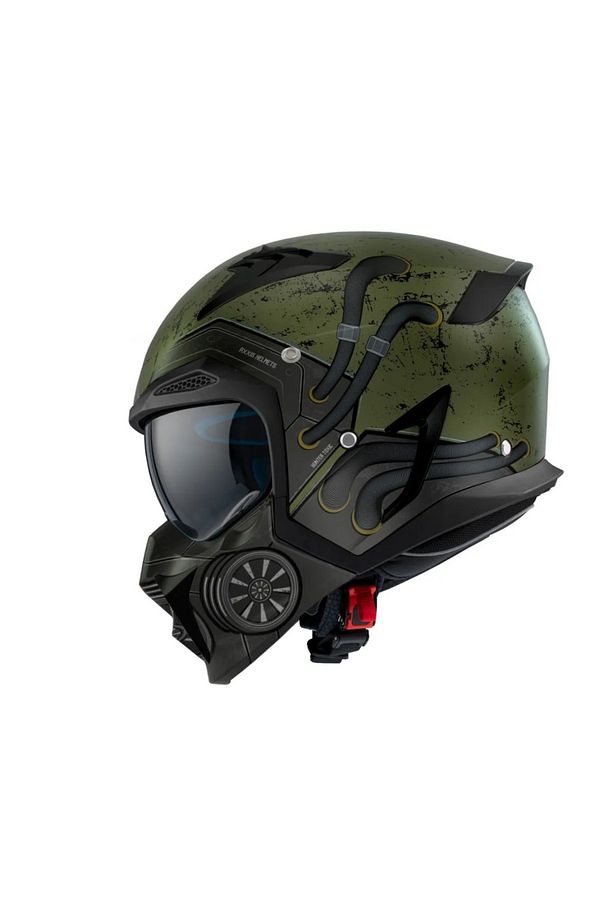 HUNTER SV TOXIC C6 MAT YEŞİL ÇİFT VİZÖRLÜ ÇENE VE TENTE ÇIKAN MODÜLER KASK - 3