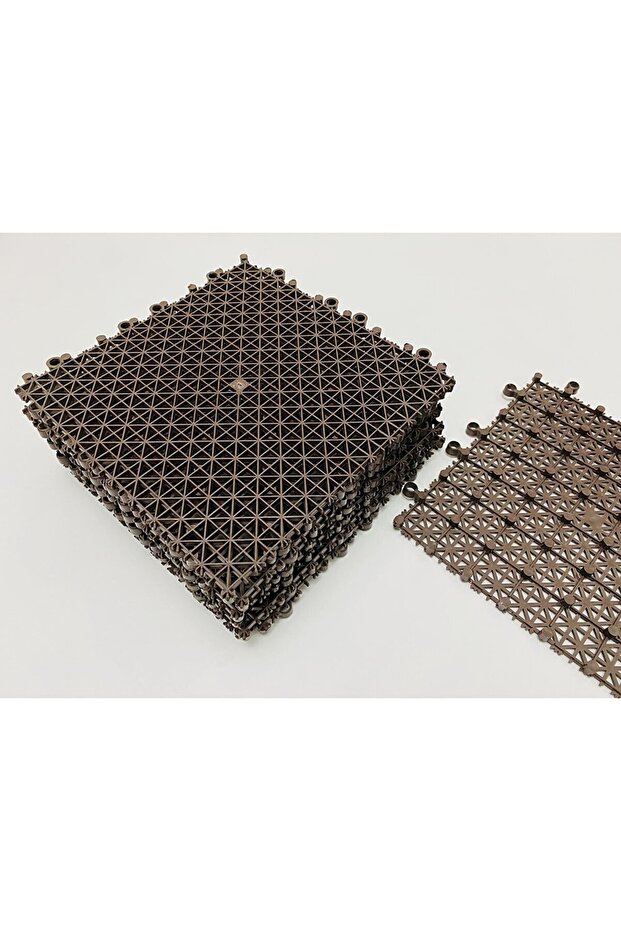 Plastic Unbreakable Floor Tiles Flooring Covering Bathroom Flooring 25X25, (3 Pieces)