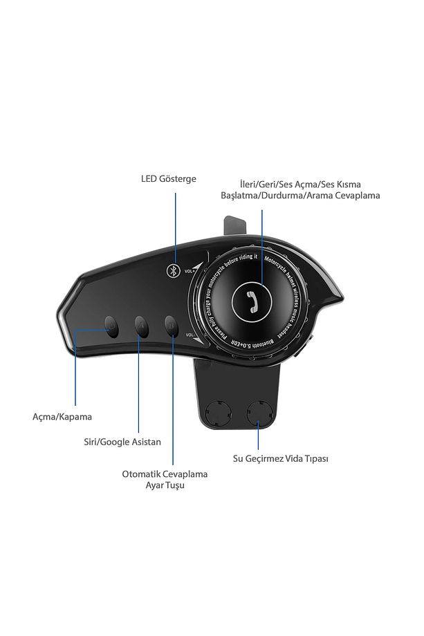 BT35 Motorsiklet Interkom Bluetooth 5.0 Motorsiklet Intercom Tüm Kasklarla Uyumlu Intercom - 6