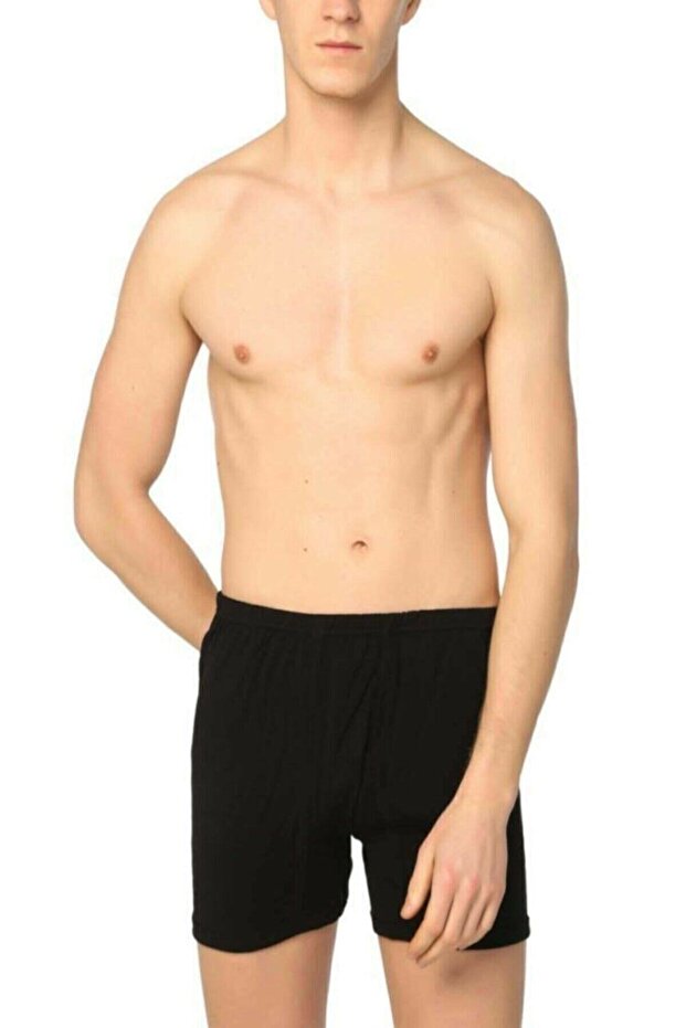 10 Adet Siyah Paçalı Boxer - 1