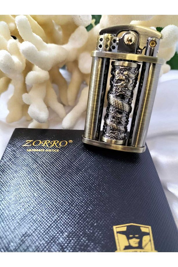 Benzinli Çakmak Metal Gövde Şık Tasarım Stres Çarklı Antik Çakmak Zippo Çakmak - 5