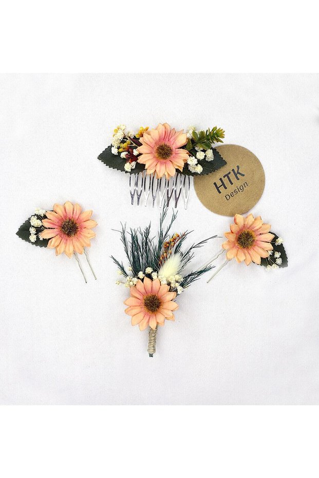 Floral Comb, Bridal Buckle, Bridal Comb, Bridal Buckle Set, Bridal Set, Collar Flower Set