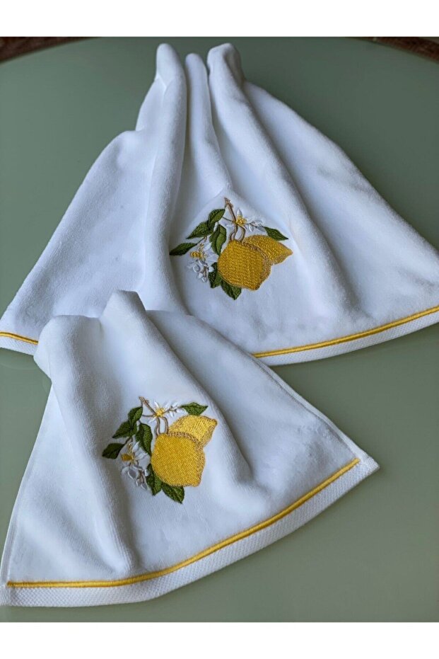 Lemon Embroidered Towel Set of 2