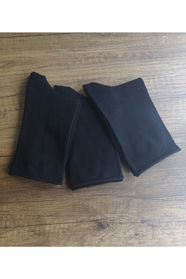 Women's 3 Pairs of Non-Elastic Socks, Seamless Toe Cotton Premium Series Black