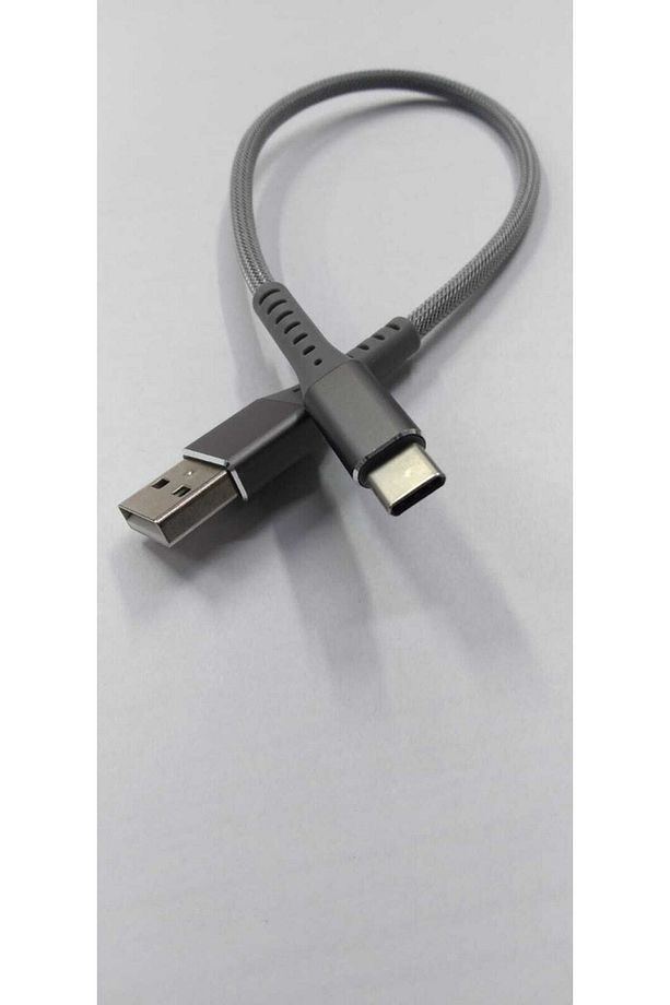 Type-c Data Ve Şarj Kablosu Örgülü Kısa Kablo 25 Cm - 1