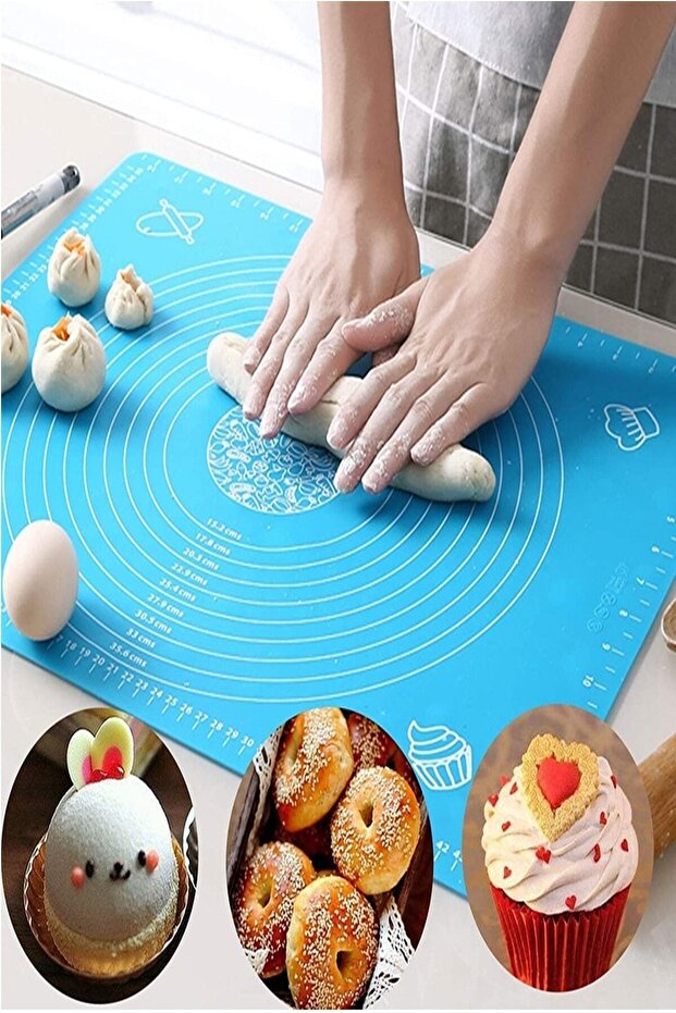 35x45 Cm Silicone Scale Non-Stick Dough Rolling Kneading Mat Baklava Pastry Bread Ravioli Dough Mat