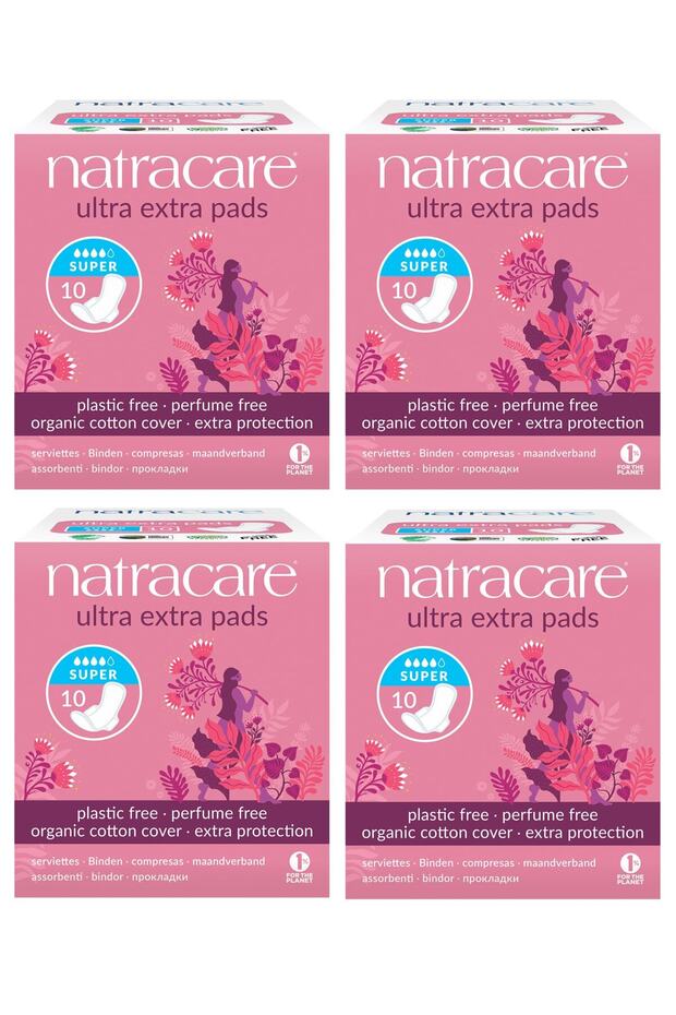 Organic and Natural Winged Ultra Extra Super Set of 4 - 40 Pads
