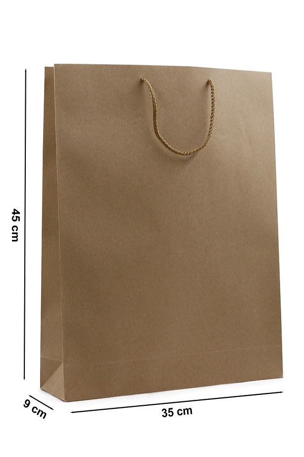 Kraft Premium Karton Çanta 35 x 45 x 9 cm 2 Adet Hediye Poşeti - 3