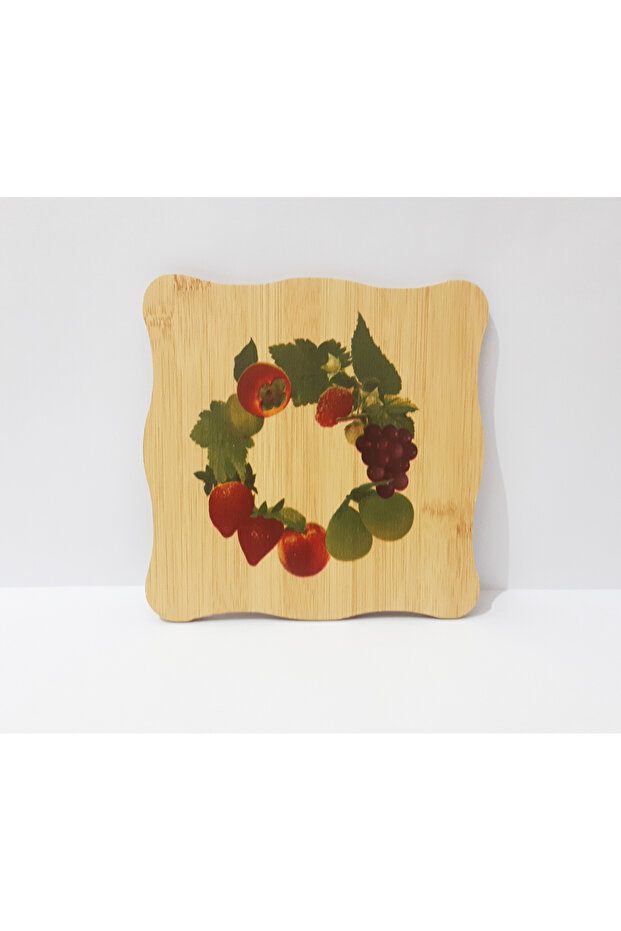 Wooden Fruit Patterned Trivet - 2
