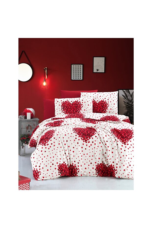 Valentine's Day Special Elastic Cotton Bed Sheet Duvet Cover Set Double