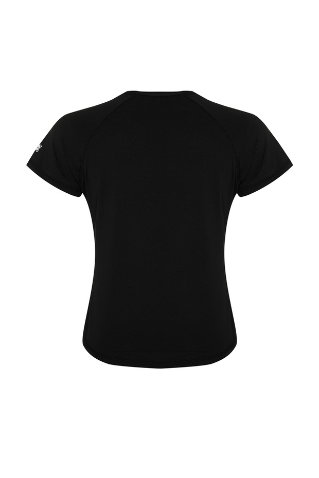 Siyah Reflektör Baskı Detaylı Örme Spor T-Shirt THMSS24TS00002 - 8