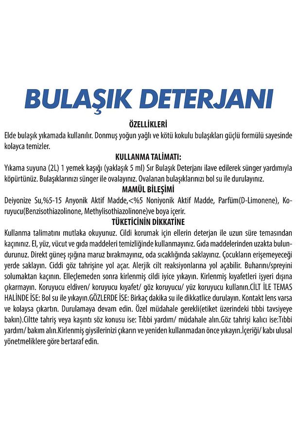 Bulaşık Deterjanı Limon Çiçeği 5 kg x 4 Adet - 2